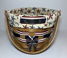 Longaberger 2010 Dresden Basket W/ Star Fabric Liner, Tie On  & Protector picture
