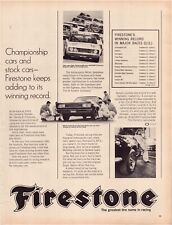 Print Ad Firestone 1968 Indy Nascar 2-Page 2-Piece 10.5
