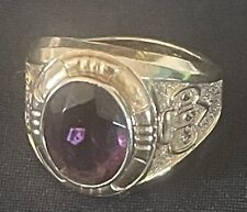 REDUCED RARE 1967 Vintage CADETTE GIRL SCOUT PURPLE STONE RING-10K GOLD FILLED picture