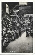 Vintage Old RPPC Photo Postcard of Egyptians Shopping at a Bazaar in Cairo Egypt picture