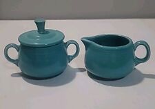 Homer Laughlin  Fiesta Turquoise  Creamer & Sugar Combo picture