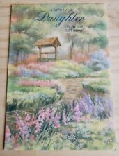USED Daughter Birthday VTG Card 1972 Ambassador Wishing Well Field Creek Flowers picture