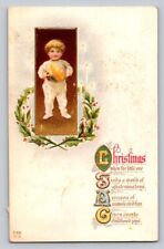 c1910 Smiling Child Ball  Christmas P325 picture