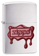 Zippo Red Wax Seal Brushed Chrome Lighter picture