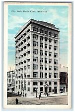 1924 Front View, City Bank Battle Creek Michigan MI Vintage Posted Postcard picture
