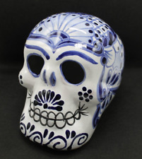 Mexican Talavera Pottery Sugar Skull 7.75