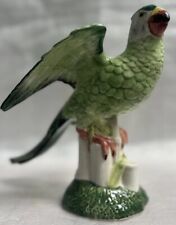 Italian Chelsea House Large Green Porcelain Parrot w/ White Head, Bird picture