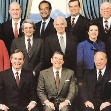 The Reagan Cabinet February 1983 Vintage Postcard Ronald Bush Republicans picture