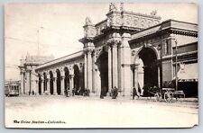 The Union Station Columbus Ohio OH Early 1900's Horse & Buggy Printed Postcard picture