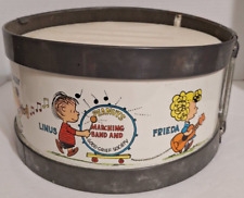 Vtg Chein Peanuts Marching Band Drum Snoopy Charlie Brown Lucy Metal 1963 picture