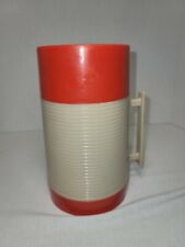 Vintage ALADDIN’S Hy-Lo Insulated Thermos Bottle Pint Wide Mouth Red White picture