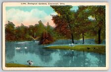 Postcard The Lake at Zoological Gardens, Cincinnati, Ohio   D-24 picture