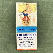 Vintage Matchbook Cover Triangle Club Patterson California Matches picture