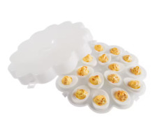 Deviled Egg Trays with Snap On Lids Holds 36 Eggs 18 Eggs Per Tray (Set of 2) picture