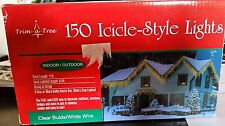 150 Light Set Add A Set Icicle Lights 8.5 ft Lighted Length Clear Bulbs picture