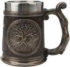 Cold Cast Bronze Stainless Steel Celtic Knots Tree Of Life Casket Beer Stein picture