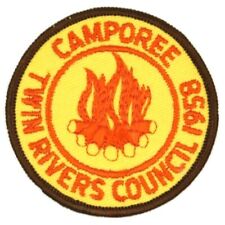 1958 Camporee Twin Rivers Council Patch New York NY Boy Scouts BSA picture