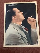 FREDRIC MARCH original color portrait SUNDAY NEWS 7/6/41 OLD HOLLYWOOD RARE picture