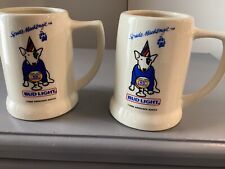 Pair Of Matching Bud Light 1986 Spuds MacKenzie Party Animal Budweiser Mugs picture