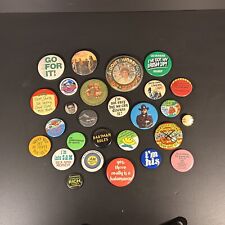 Lot Of 28 Pinback Buttons Variety Of Age Size Condition Theme picture
