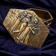 Exquisite Handmade Egyptian Goddesses Jewelry Box - Ancient Pharaonic Stone picture