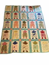 Vintage Overall Bill Sunbonnet Sue Patchwork Quilt Purchased in Appalachia 64x78 picture