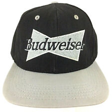 Vtg Budweiser Bow Tie Cap Beer Spell Out Logo USA Snap Back Trucker Baseball Hat picture