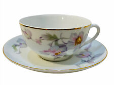 Antique TK Thuny Cindy Pattern Teacup & Saucer China Tea Gold Trim picture