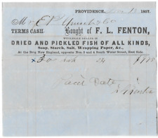 1857 F.L. FENTON PROVIDENCE, R.I. RECEIPT-FREE USA SHIP-FISH picture