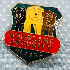 Funny Alaska Homeland Security Enamel Lapel Pin w/ Bears picture