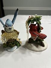 Pair of Vtg Hamilton Collection Red Cardinal & Blue Jay Figurines picture