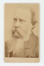Antique CDV Circa 1870s Older Man With Long Grey Beard in Suit New Brunswick, NJ picture