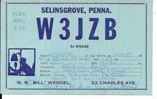 QSL 1960 Selinsgrove PA    radio  card picture