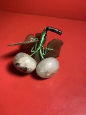 Two Chinese Hand Carved Jade Cherries With Glass Leaves picture