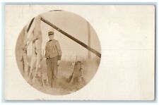 c1910's Deer Hunter Kill Dressing Butcher Rifle Gun MN RPPC Photo Postcard picture