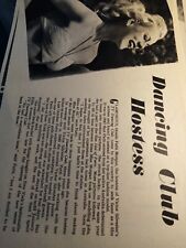 Di8  Ephemera 1950s article patti Morgan TV dancing club  picture