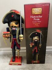 Holiday living 15” Nutcracker PIRATE With Treasure Chest And Sword picture