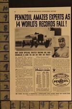 1933 PENNZOIL OIL AB JENKINS RACE SPEED CAR RECORD AUTO MOTOR VINTAGE AD ZD76 picture