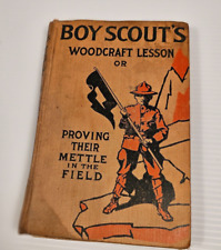 Vintage 1913 BOY SCOUT'S WOODCRAFT LESSON OR PROVING THEIR METTLE IN THE FIELD picture