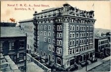 1910. BROOKLYN, NY. NAVAL YMCA ON SAND STREET. POSTCARD DD4 picture