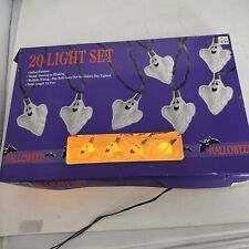Vintage 1996 Halloween 20 Ghosts  Blow Mold String Lights 13’ picture