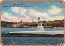 Metal Sign - Connecticut Postcard - U.S.S. Nautilus, the first atomic submarine picture
