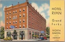 Vintage GRAND FORKS, North Dakota Postcard HOTEL RYAN / Curteich Linen - Unused picture