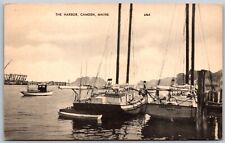 Vtg Camden Maine ME The Harbor Sailboat View Postcard picture