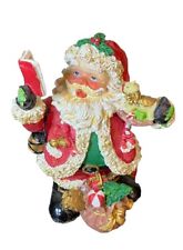 Vintage Santa Claus Figure 6” Christmas Resin Holiday Tabletop Mantle Decoration picture