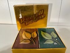 Vintage 1950's Russell Deluxe Double Deck Playing Cards Outdoor Leaf Fall Scene picture