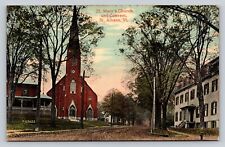 St Mary's Church + Convent Old Rectory St. Albans Vermont Early 1900s Post Card picture