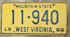 1966 West Virginia Mountain State License Plate Original Paint picture