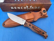 Benchmade 15002 Saddle Mountain Skinner Knife Wood Handle S30V SS Leather Sheath picture