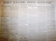 Original 1861 SPRINGFIELD Illinois newspaper PRESIDENT ELECT LINCOLN home town picture